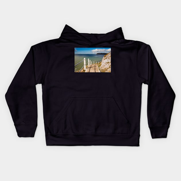 The coast path to Caswell Bay, Gower Kids Hoodie by dasantillo